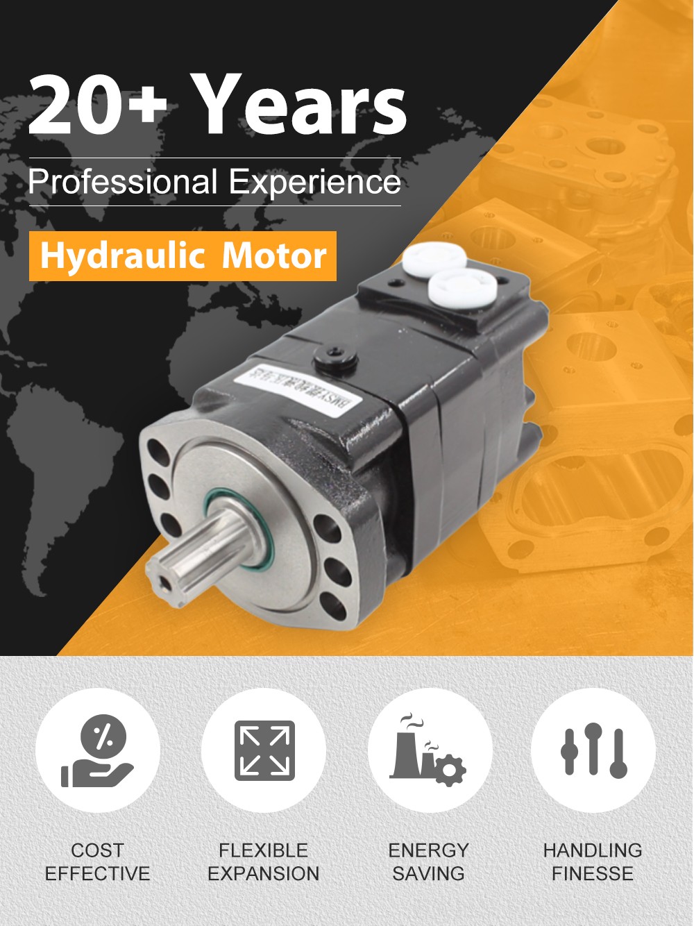 BMSY_Cycloid Hydraulic Motor 100 cc/r 50 Lpm Hydraulic Motor detailed image